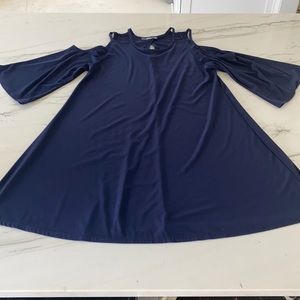 Navy Blue Cold Shoulder mini Dress size medium pinc